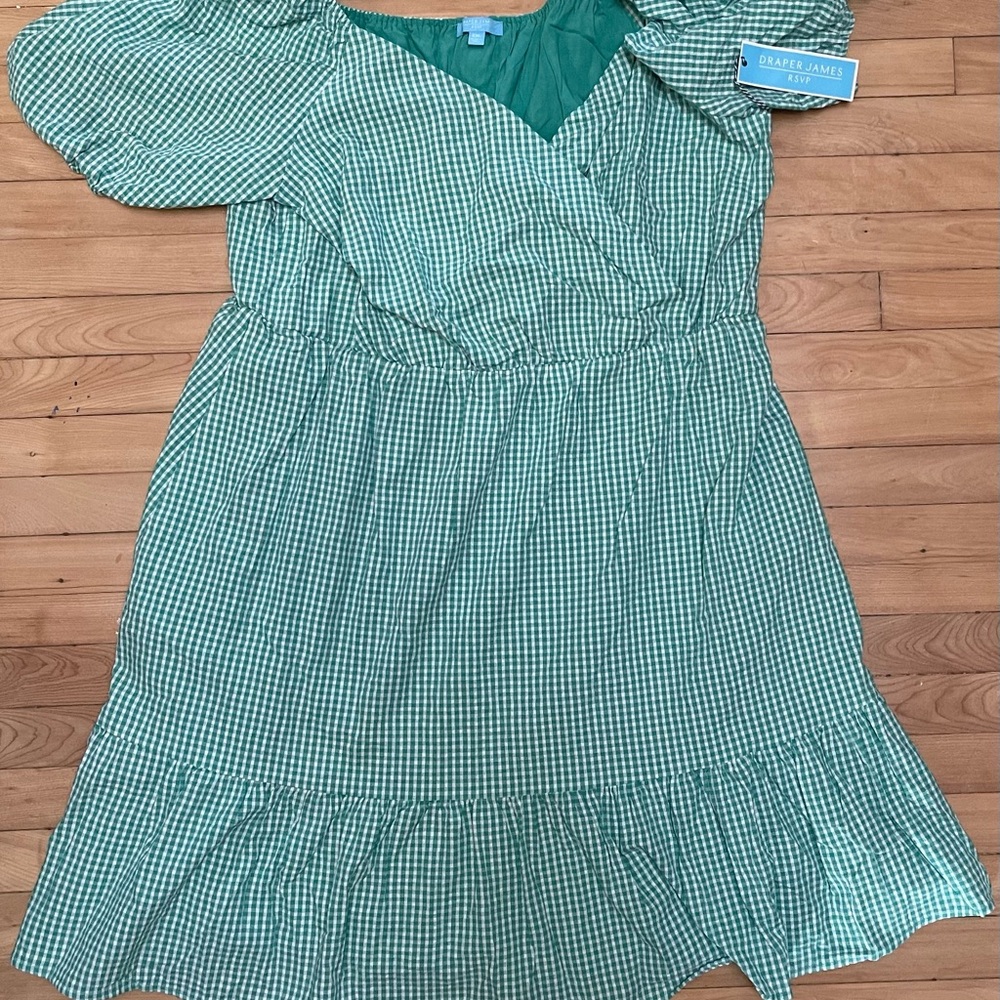 Draper James Green Gingham Dress